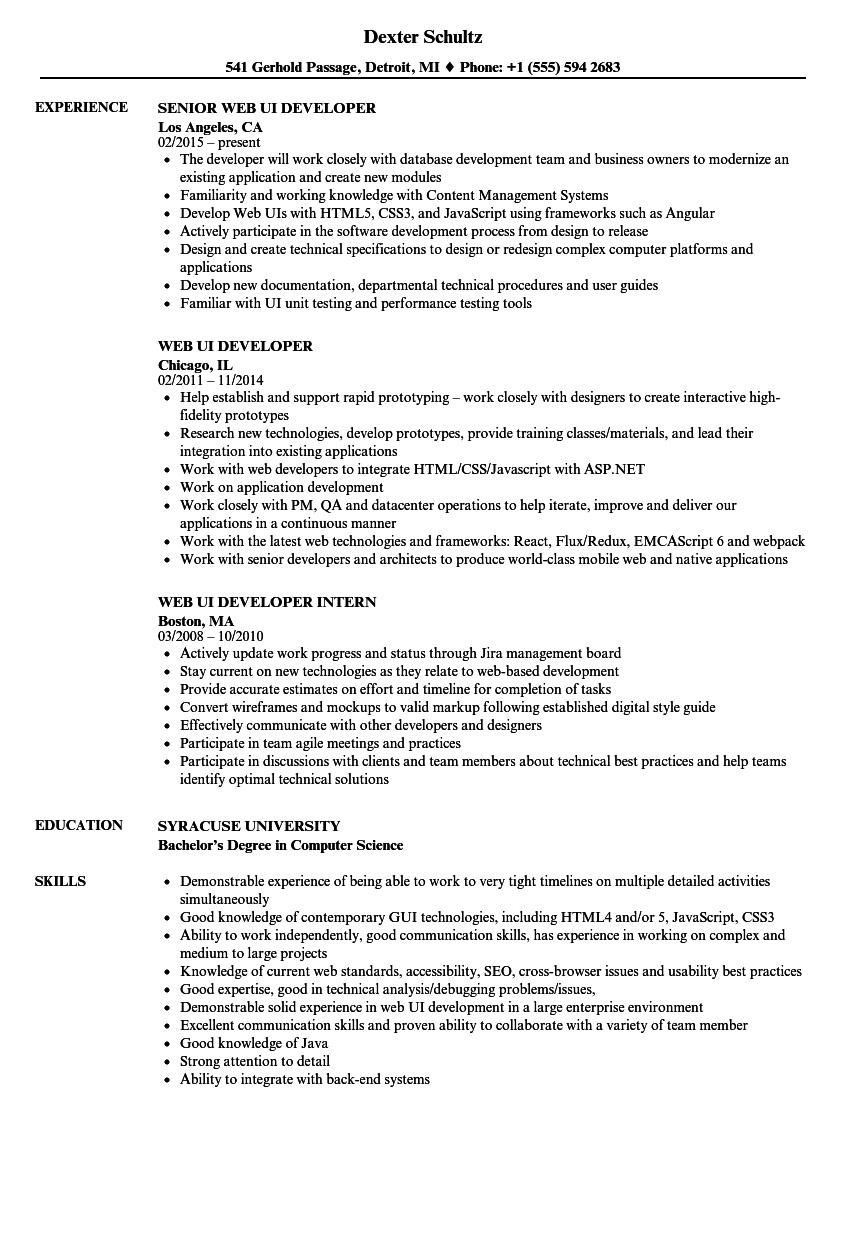 two years experience resume sample