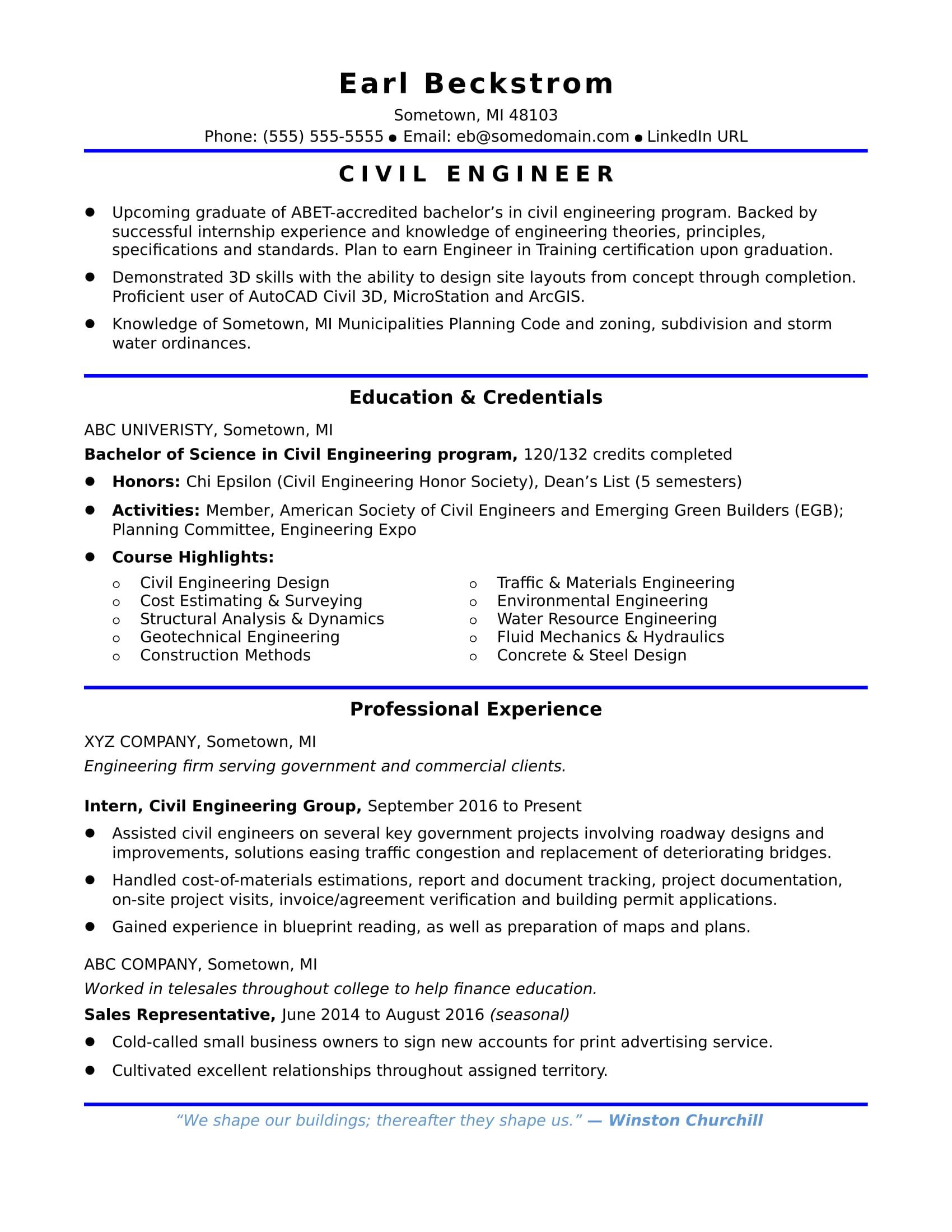civil engineering resume objectiveml
