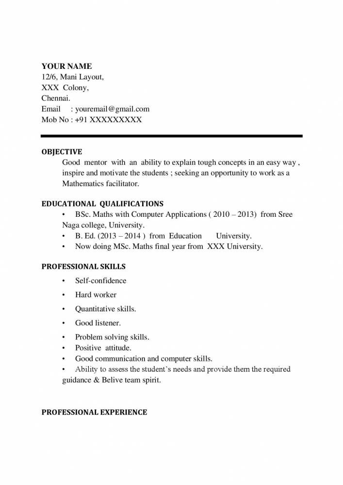 Maths teacher resume samples cv template example word format show ment=