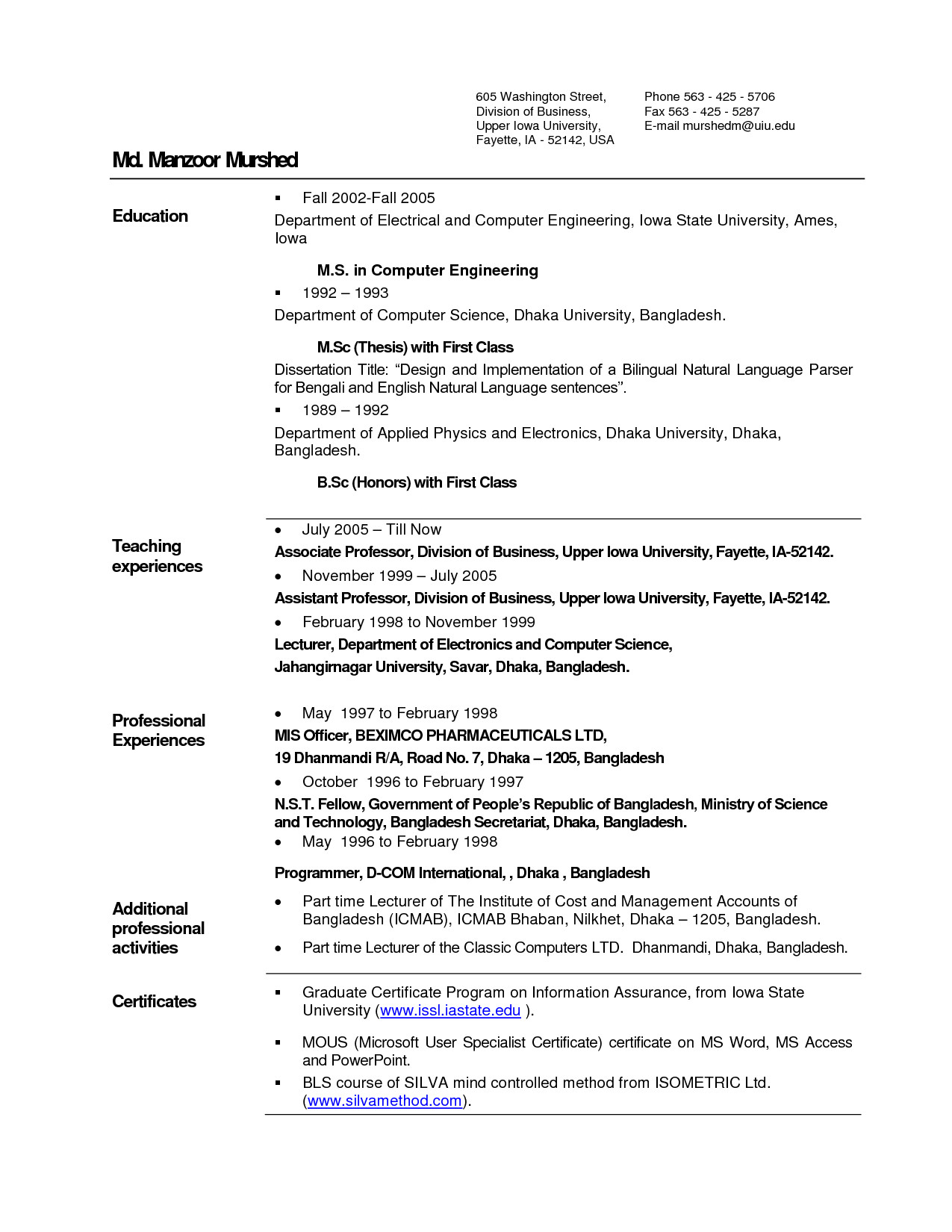 data science sample resume