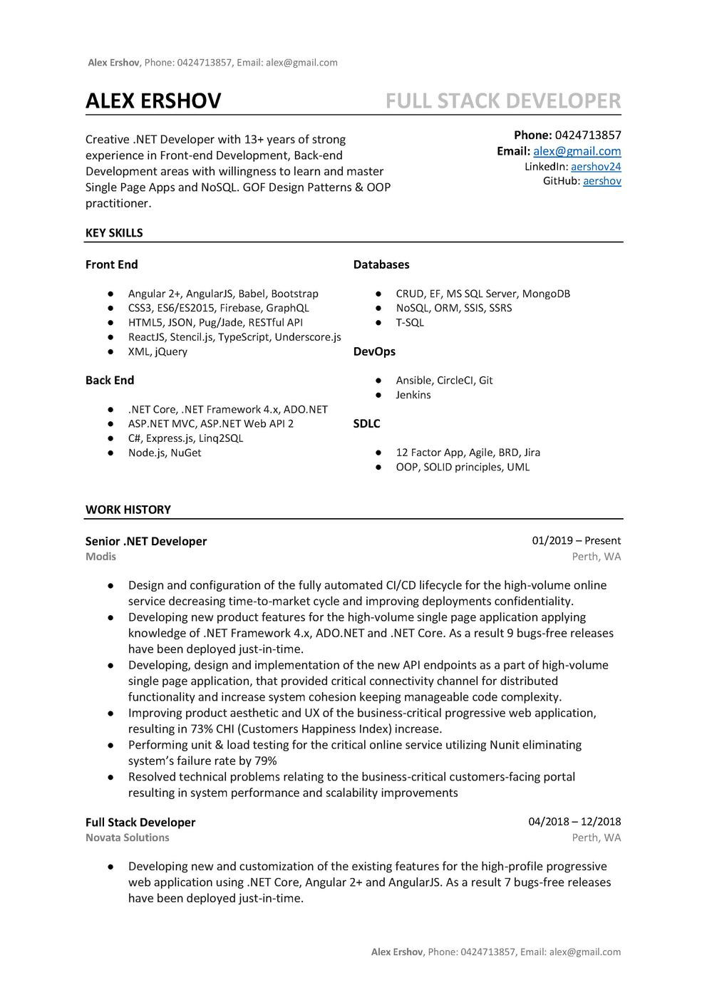 101 developer resume cv templates