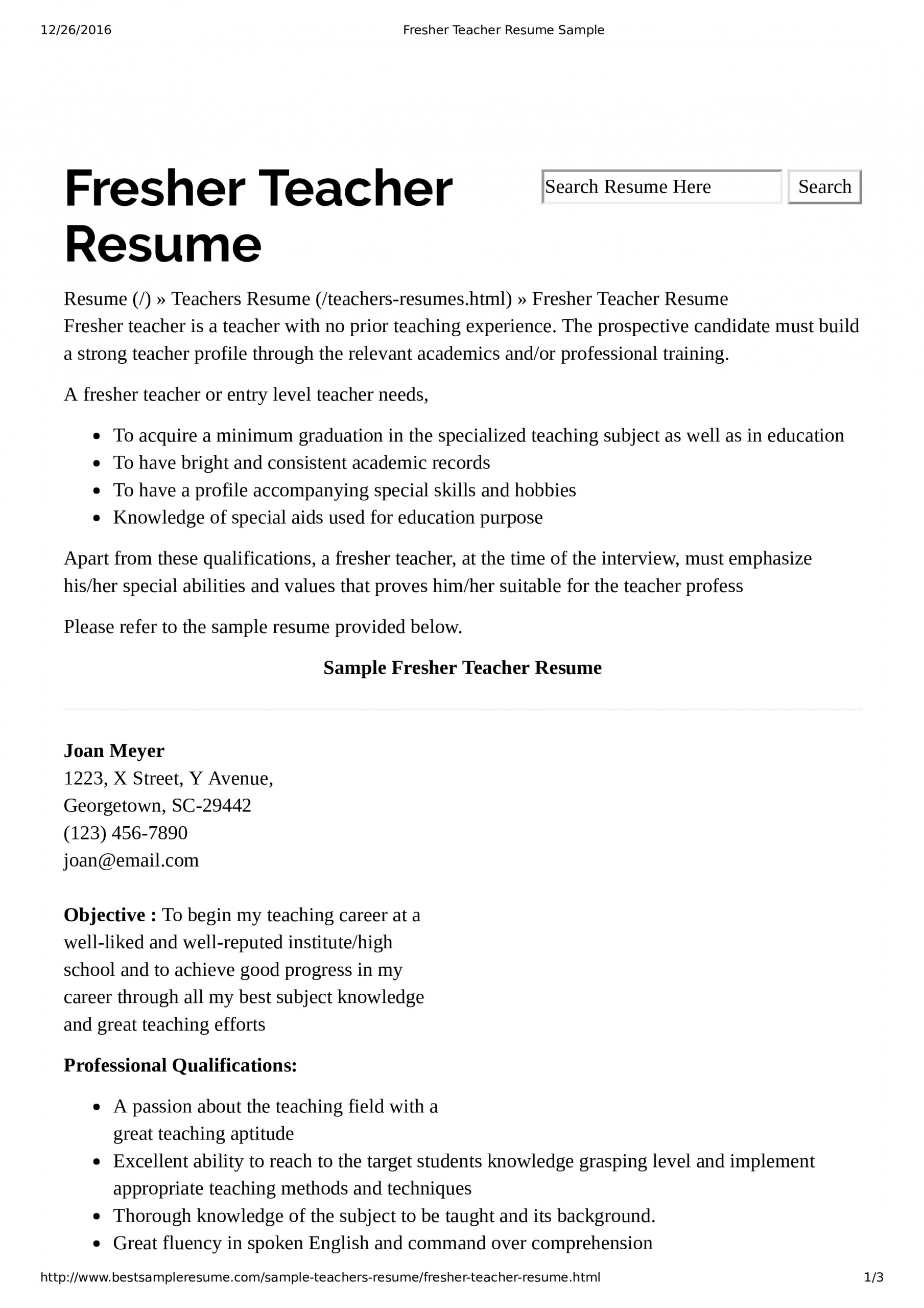 Sample Resume for Teaching Position with No Experience Preschool Teacher Resume with No Experience