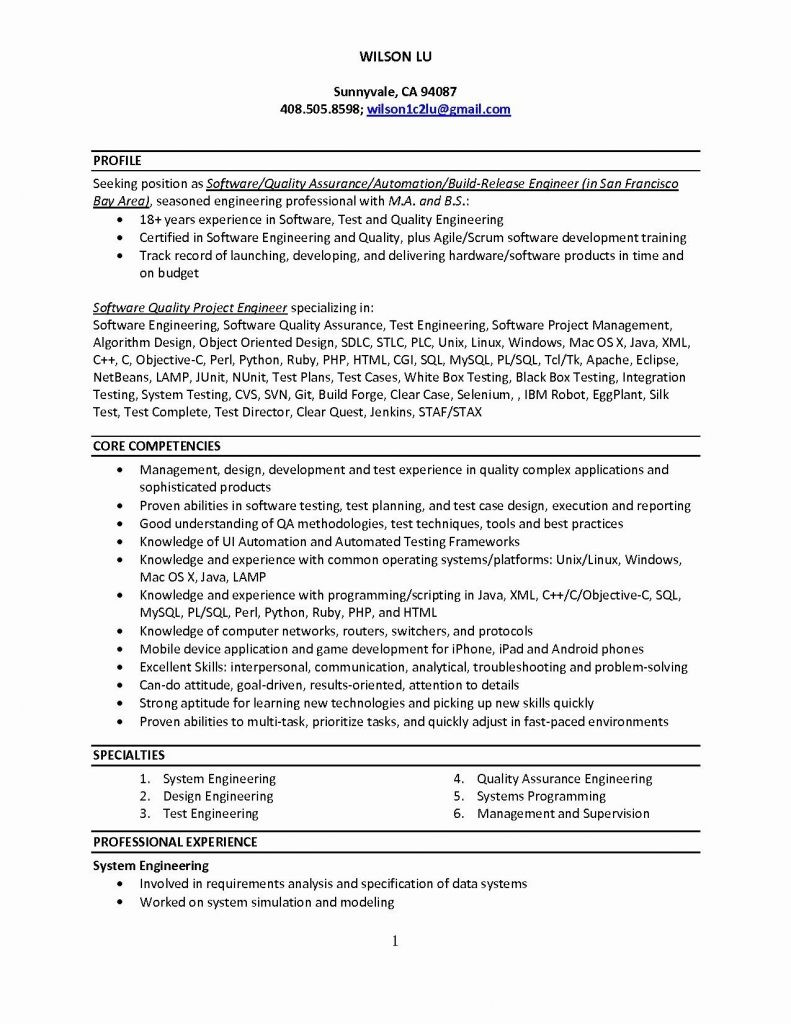 Sample Resume Of 2 Years Experience software Engineer Sample Resume 3 Years Experience software Engineer – Good Resume …