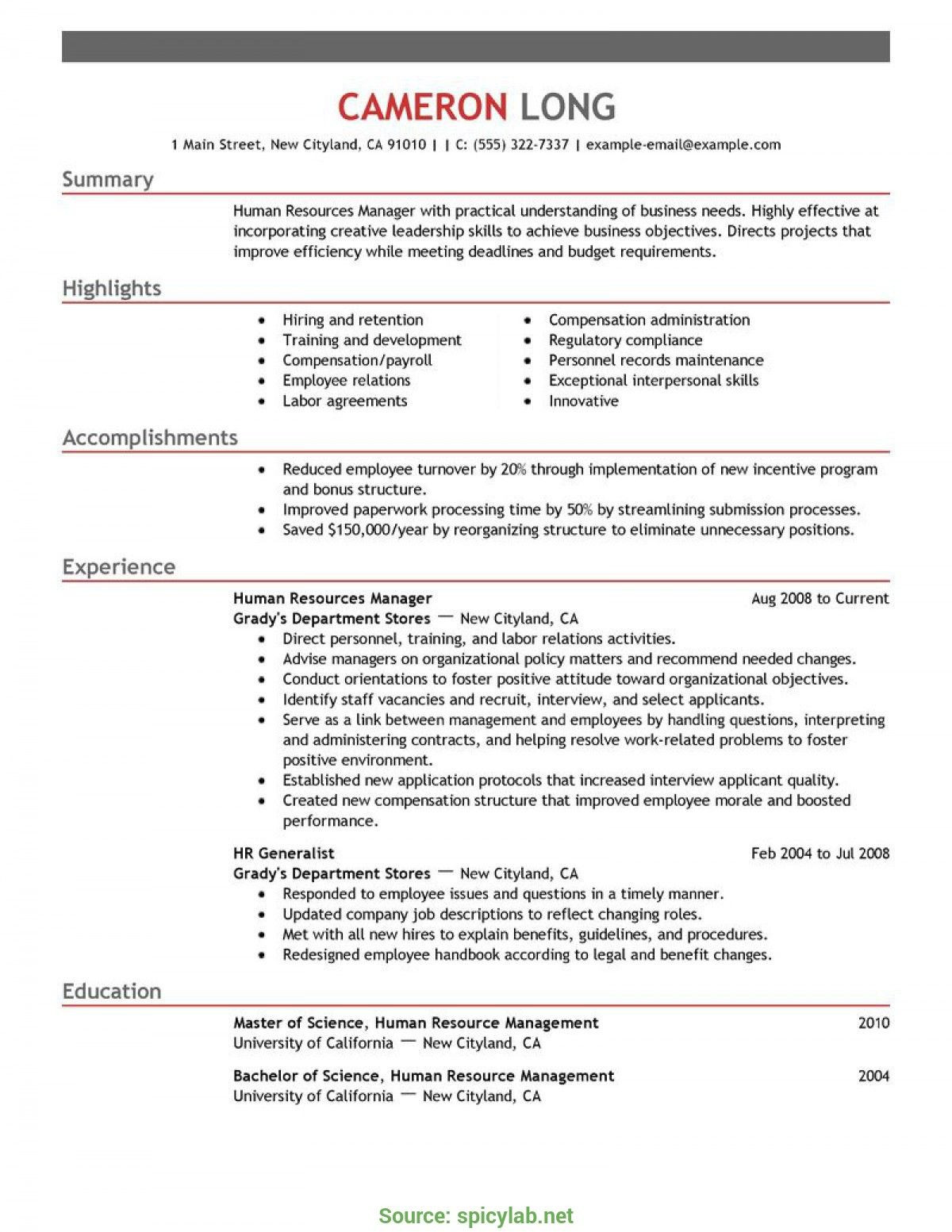 recruiter sample resume human resources