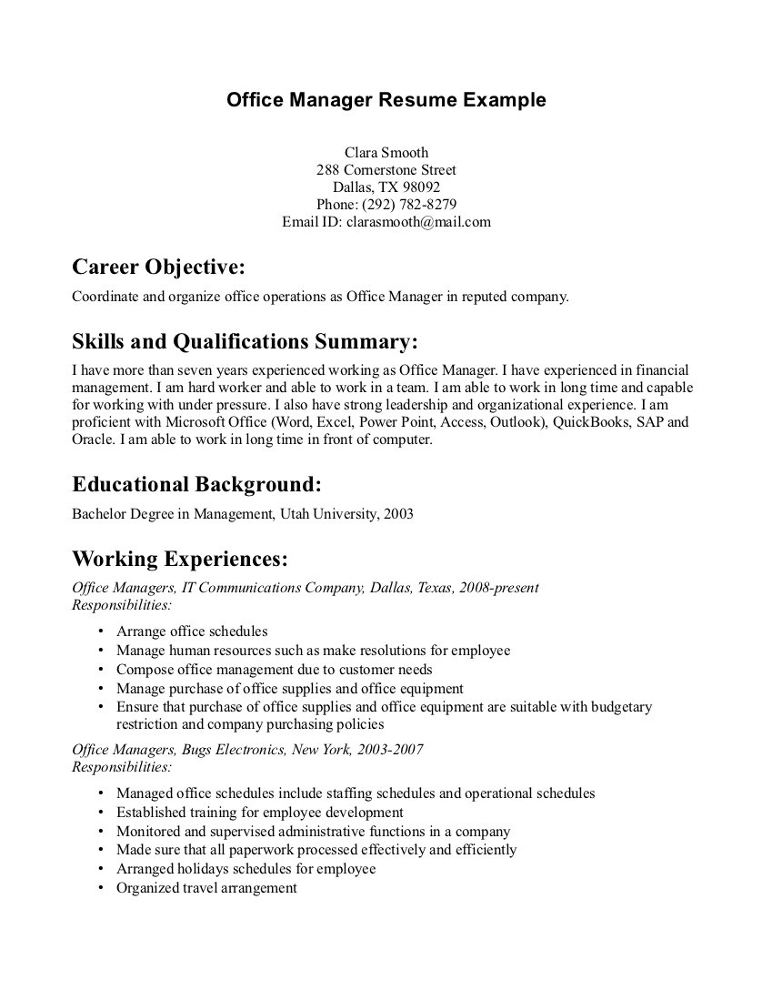 dental office manager resume