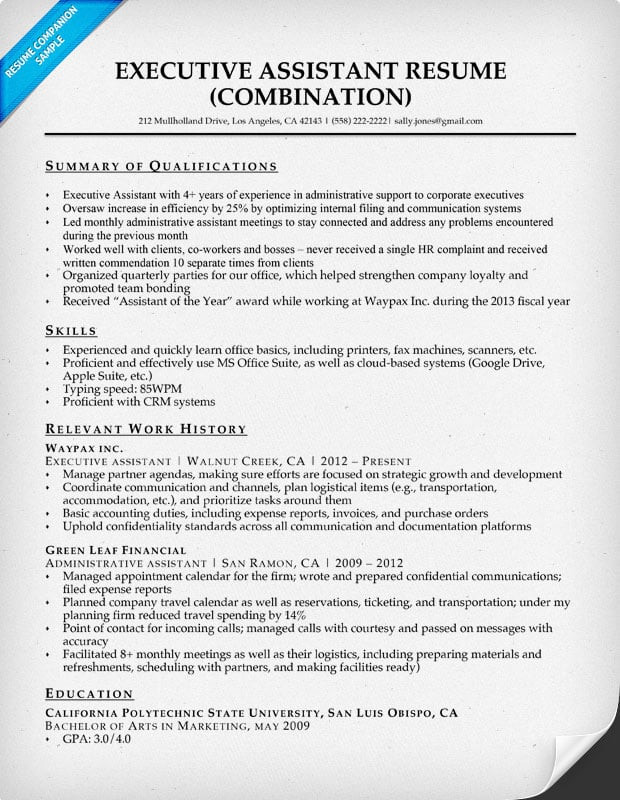 executive assistant resume