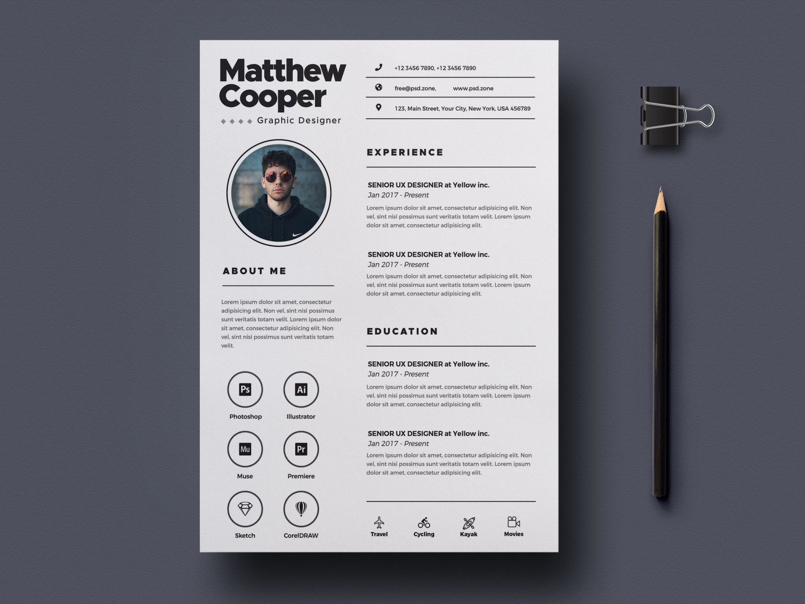 graphic designer resume template psdml