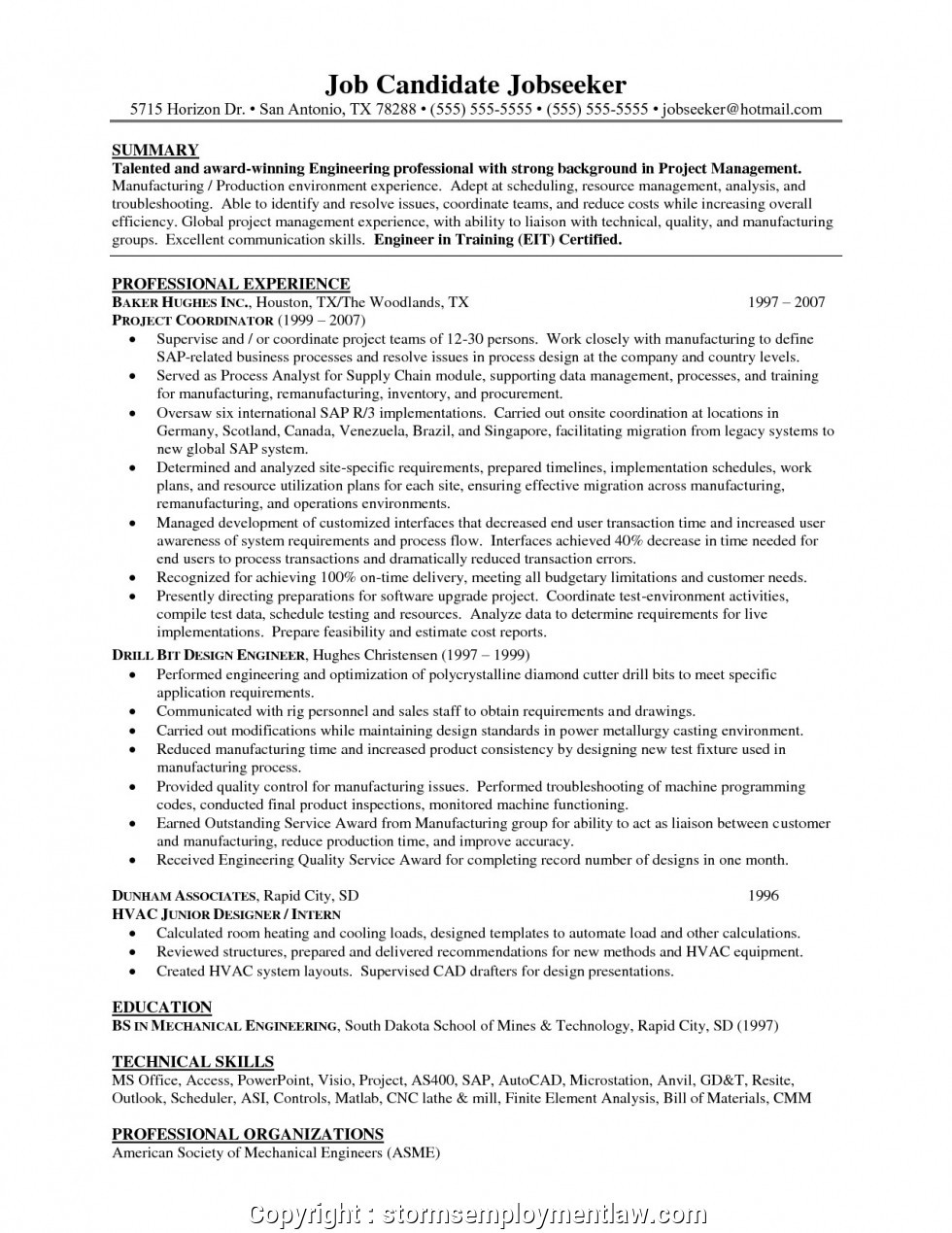 create project manager resume oil and gas