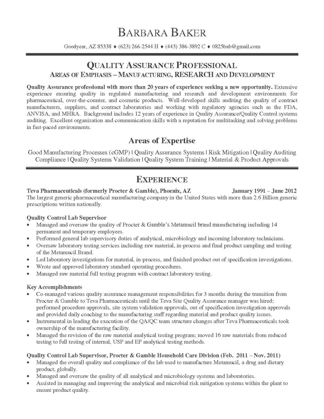 Pharmaceutical Resume Samples for Quality Control Resume format Quality assurance Pharma – Resume format Manager …