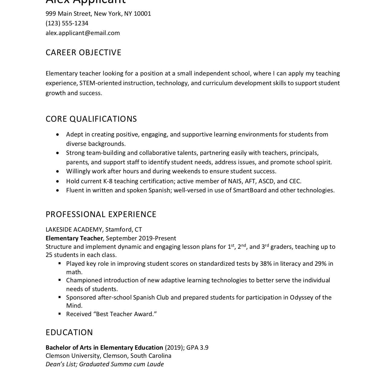 Resume Objective Samples for Experienced Professionals Resume Objective Examples and Writing Tips