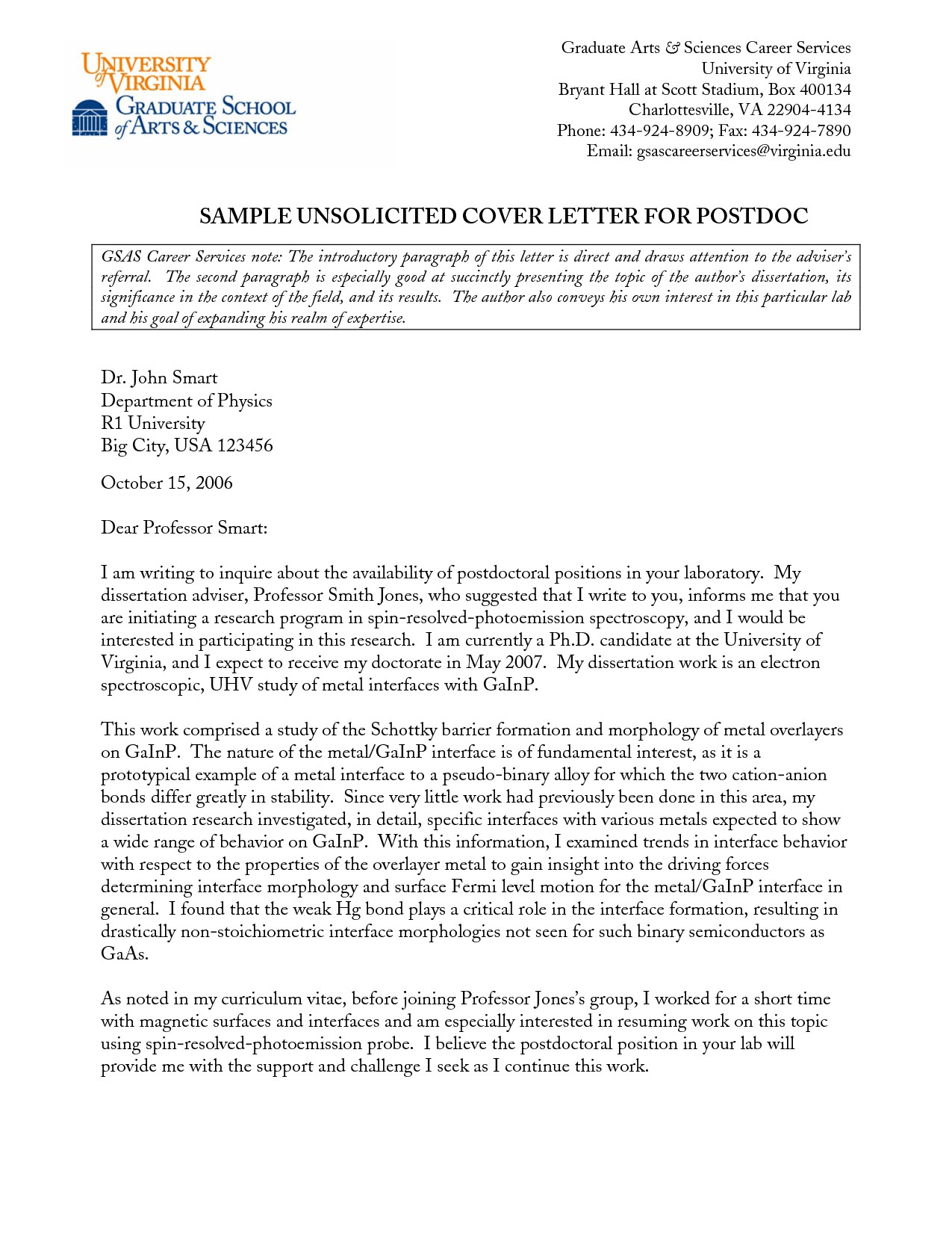 cover letter template for unsolicited resume