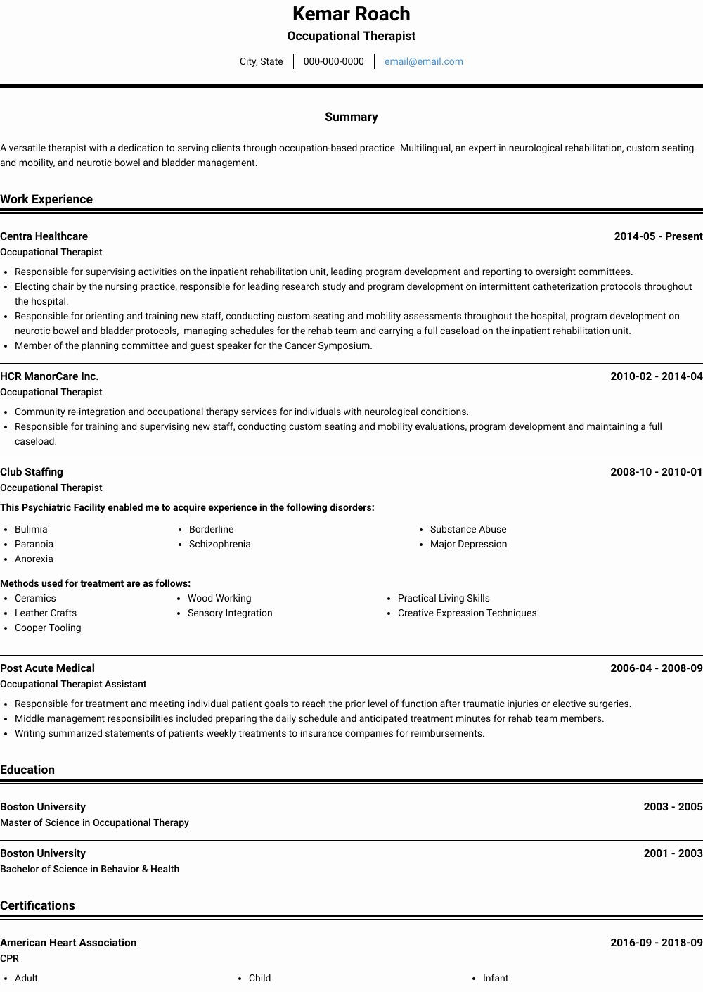 physical therapy school resume examples