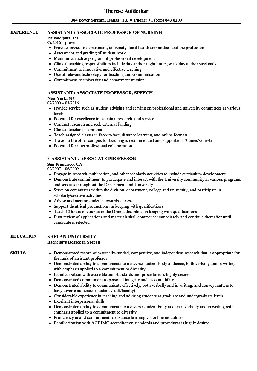 professor resume