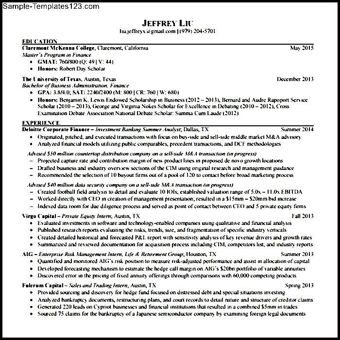 banking resume template pdf