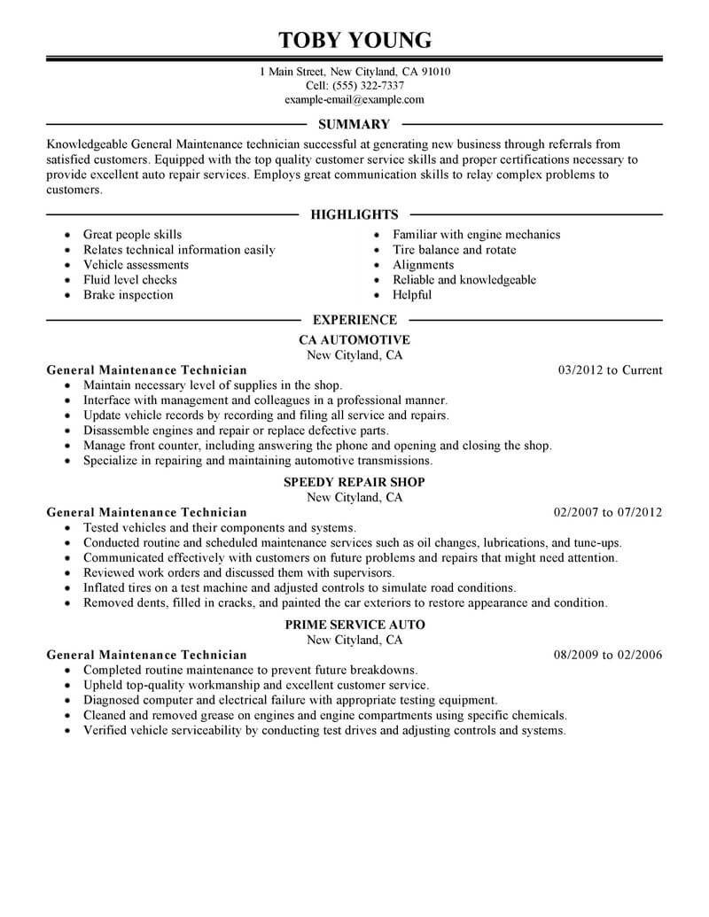 building maintenance job description resumeml