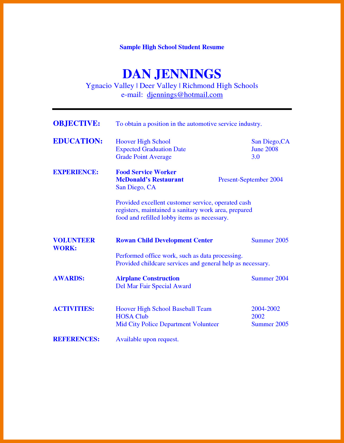 middle school teacher resume examples