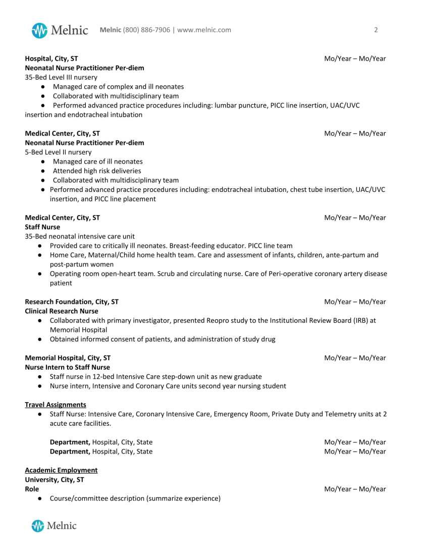 your nnp sample resume today