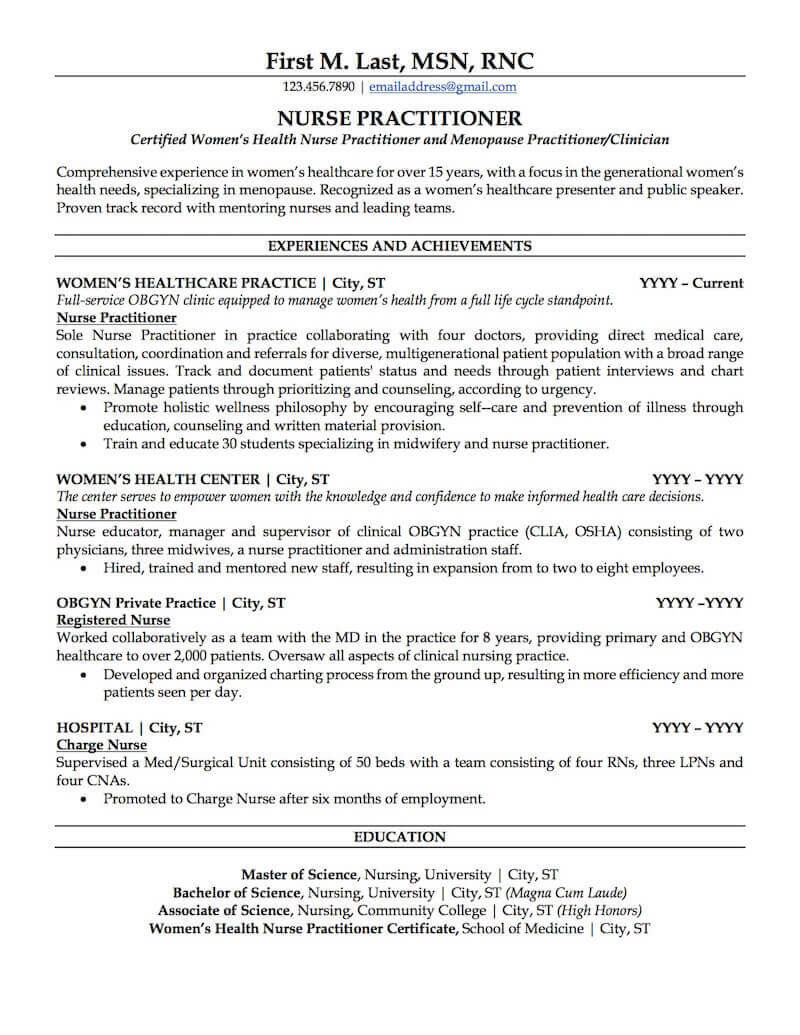 Sample Resume for Nurse Practitioner Student Nurse Practitioner Resume Sample Professional Resume Examples …