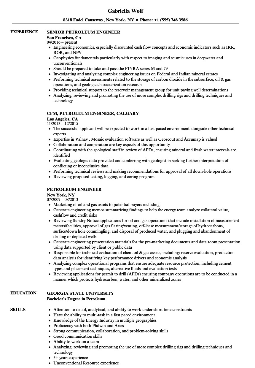 Sample Resume Mechanical Engineer Oil and Gas Gas Engineer Cv November 2020