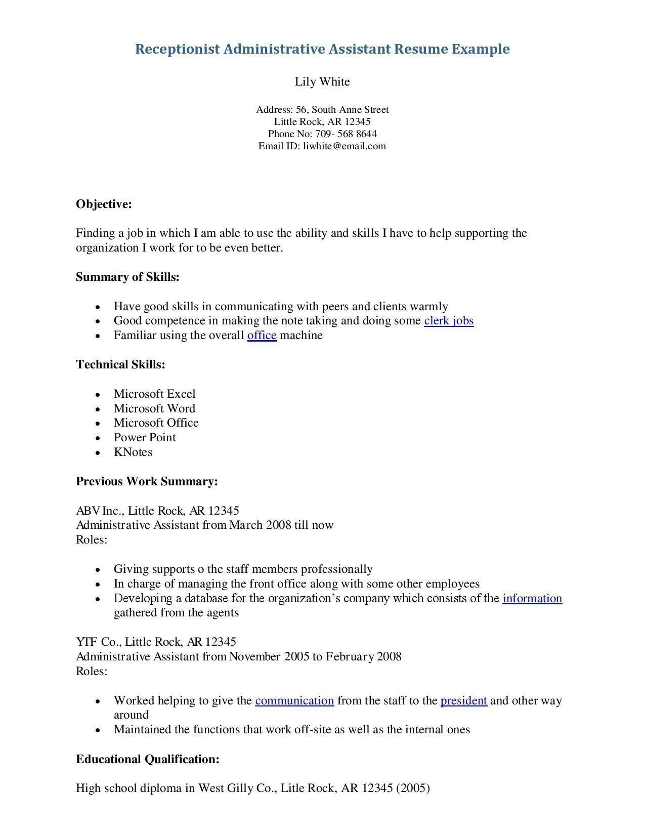 Sample Resume Objective for Office Staff Employee Objectives Examples Resume In 2021 Administrative …
