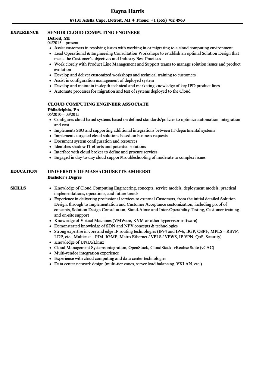 aws cloud engineer resume