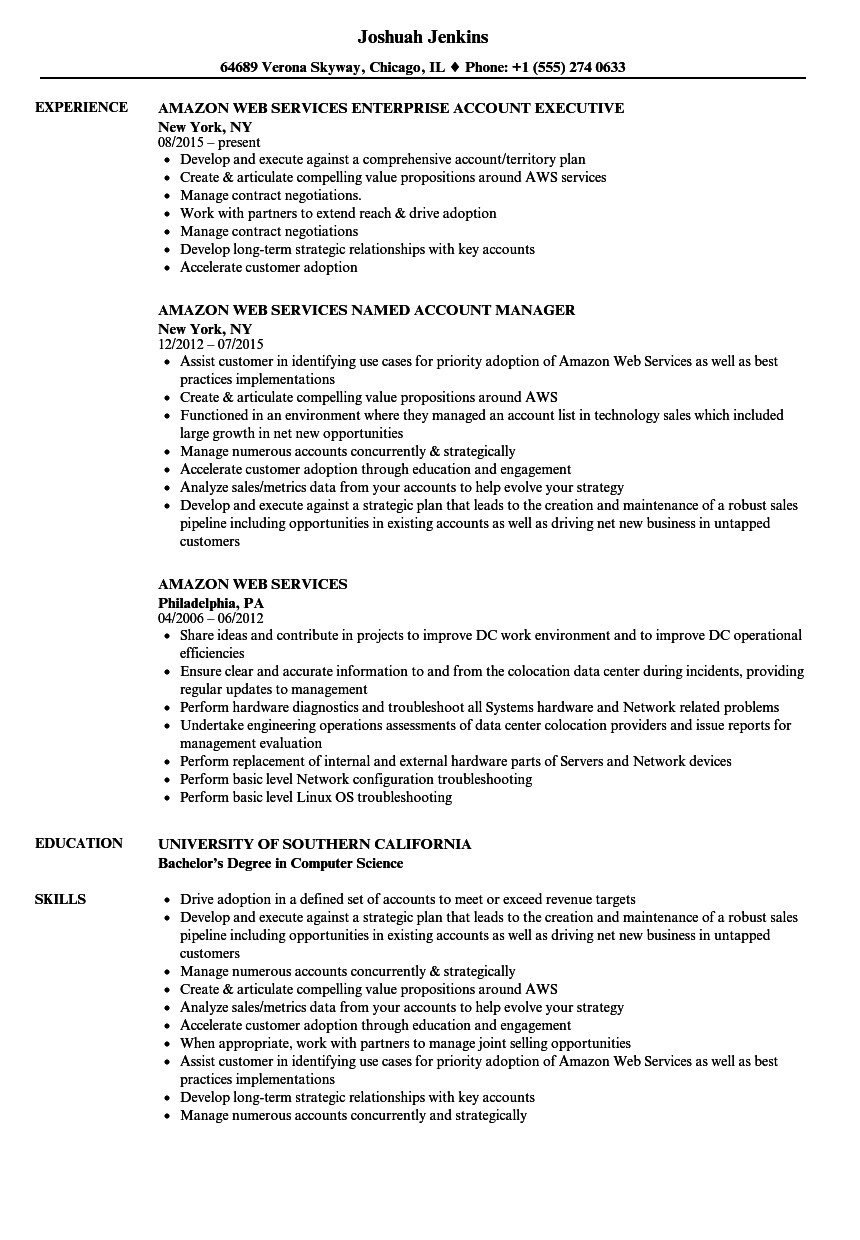 aws resume for 2 years experience pdf