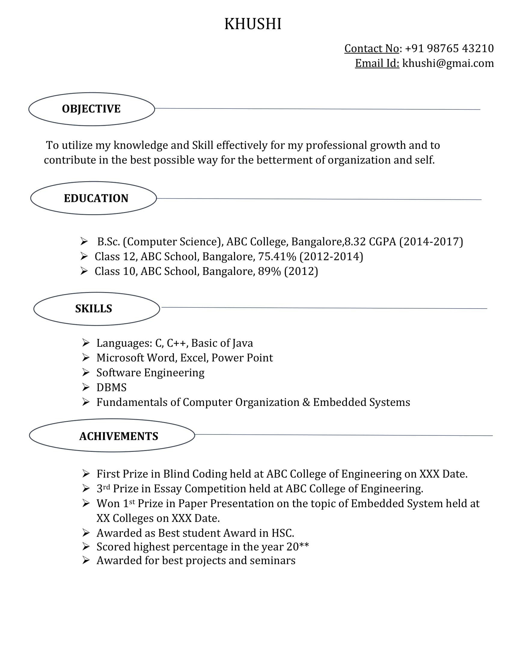 bsc puter science resume template 4