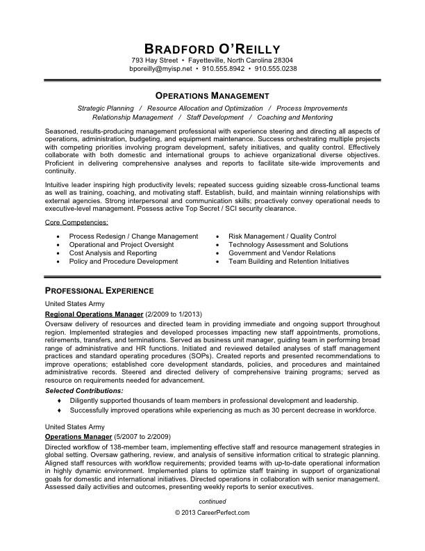 resume for military to civilian