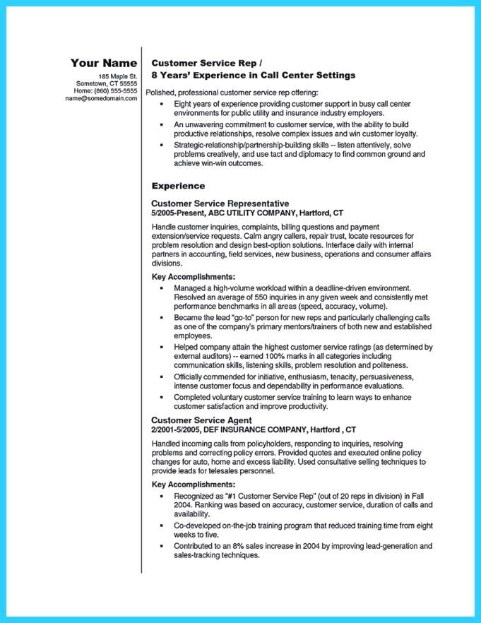 resume sample call center agent no