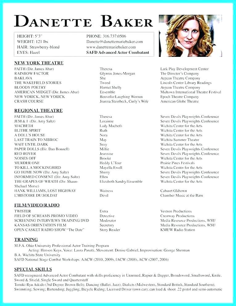 9 10 sample child actor resume