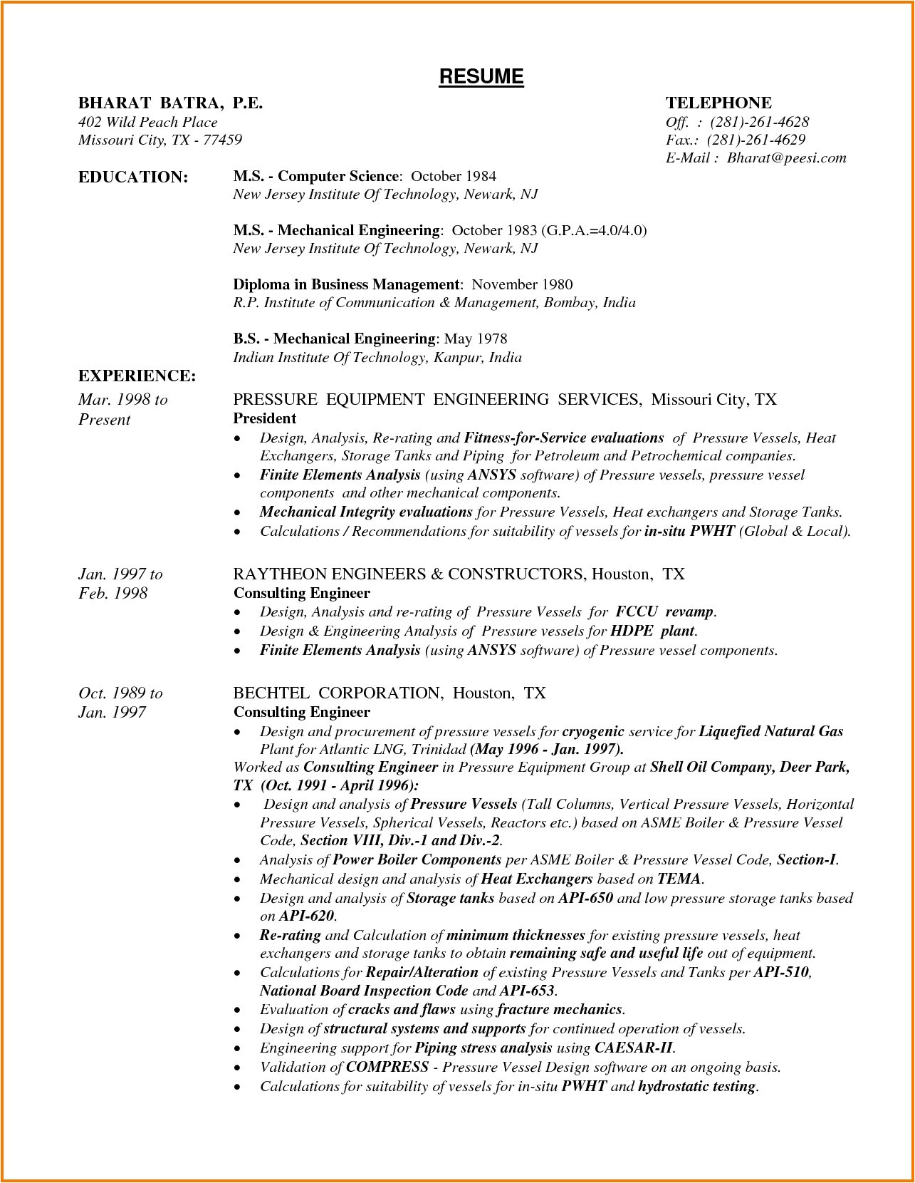 sample resume for mechanical design engineer pdf
