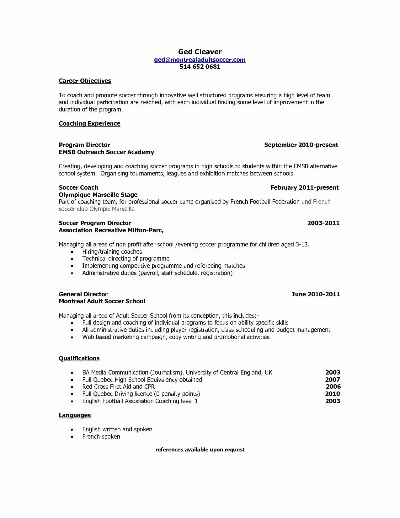 how to put ged on resume