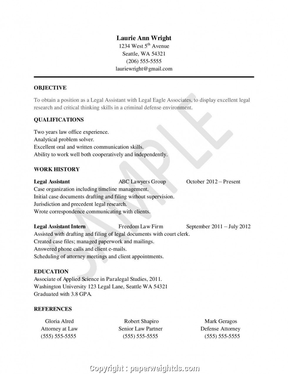 resume without experienceml
