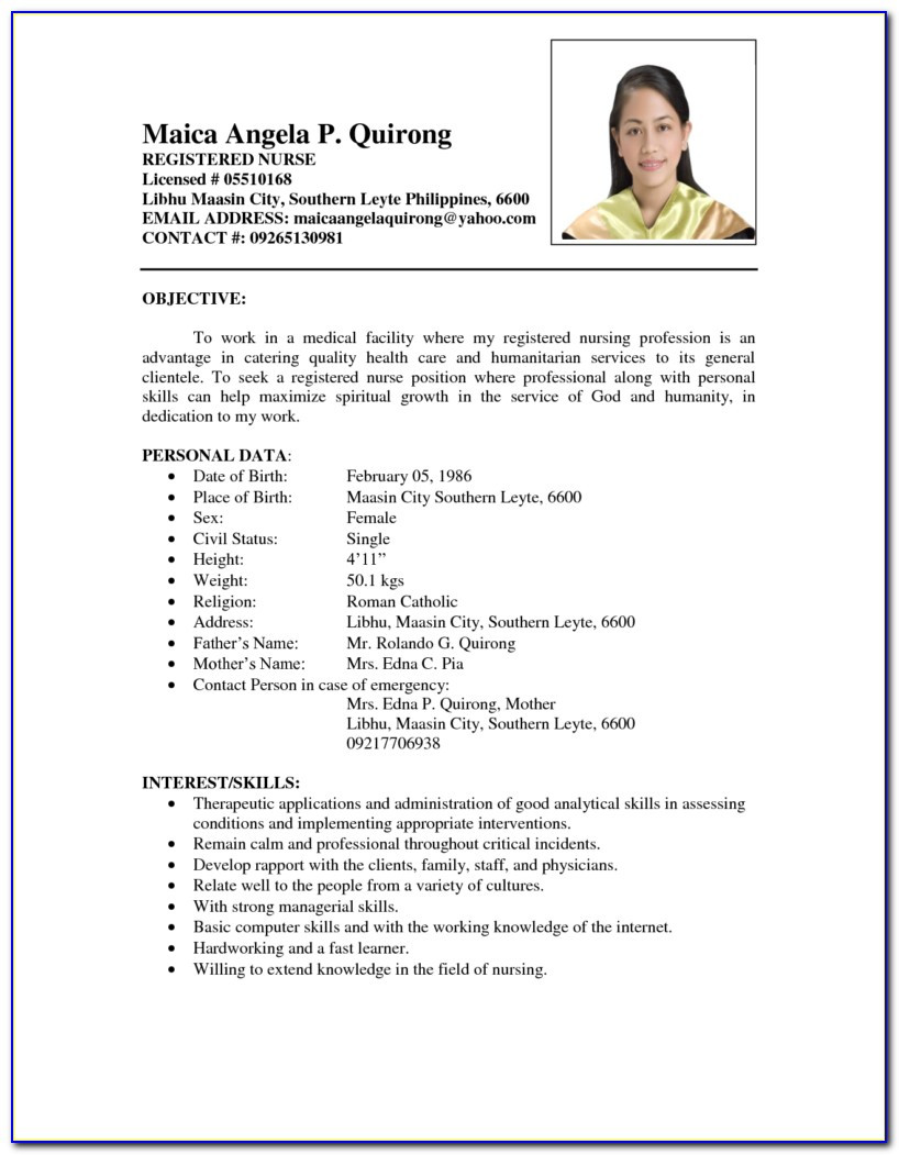 sample resume of philipinesml