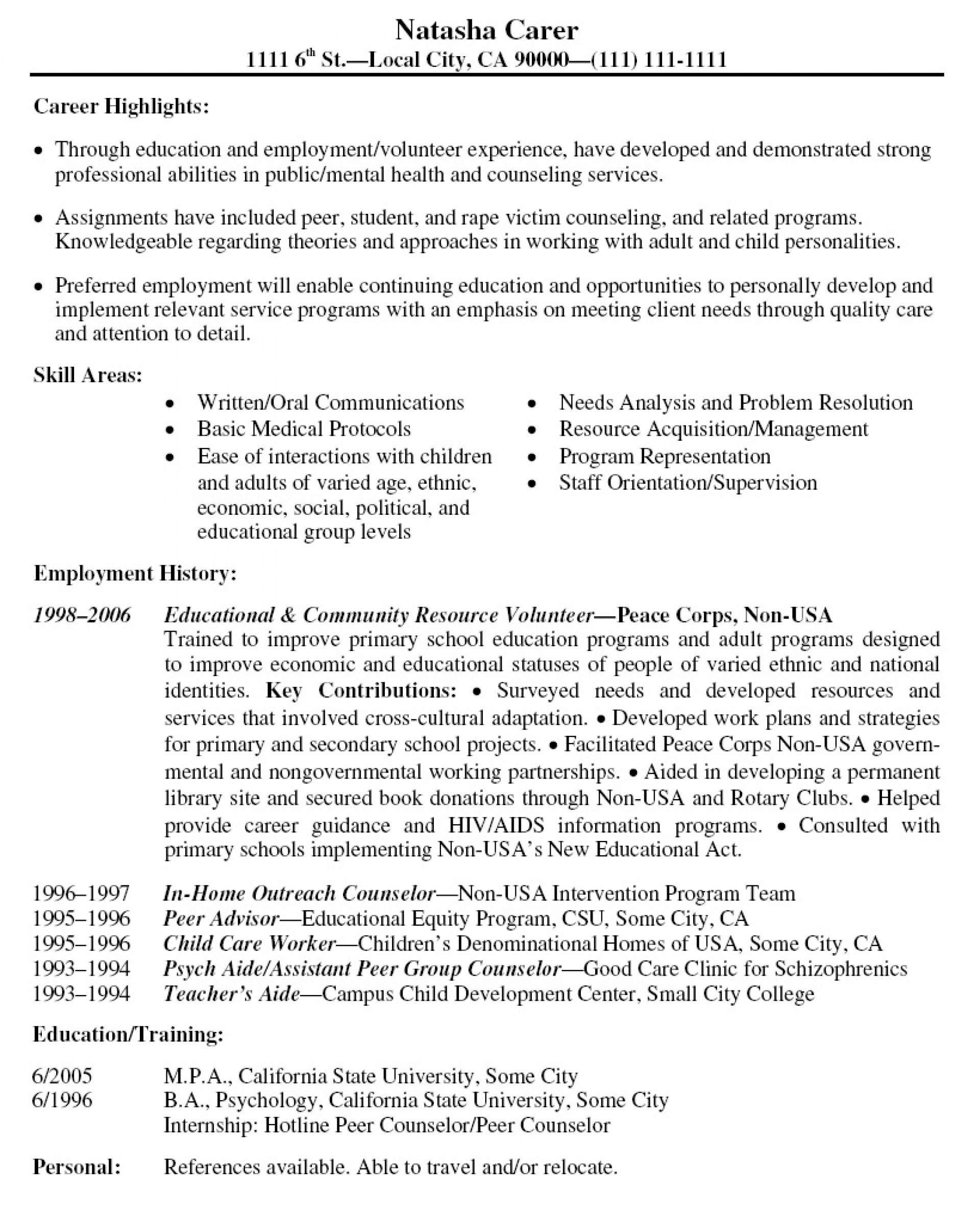 sample resume overseas educationml