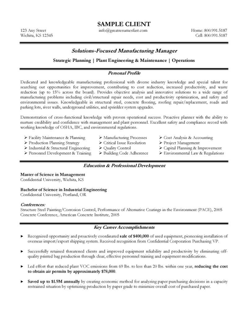 production control manager resume examplesml