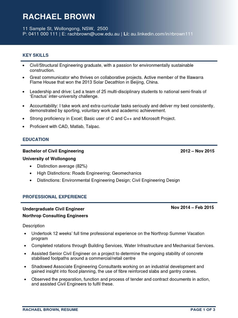 Senior Civil Engineer Resume pdf