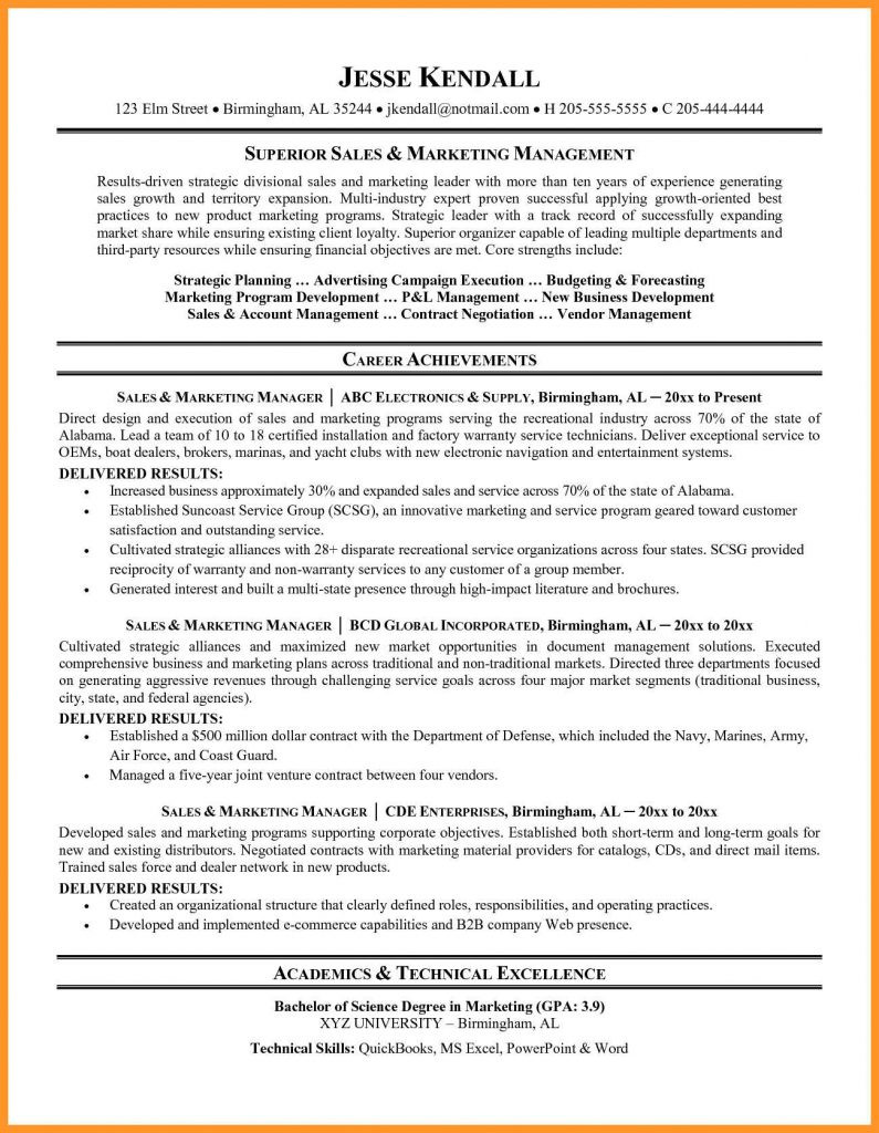 Best Resume Samples for Sales and Marketing 10 11 Best Resume Samples for Sales and Marketing