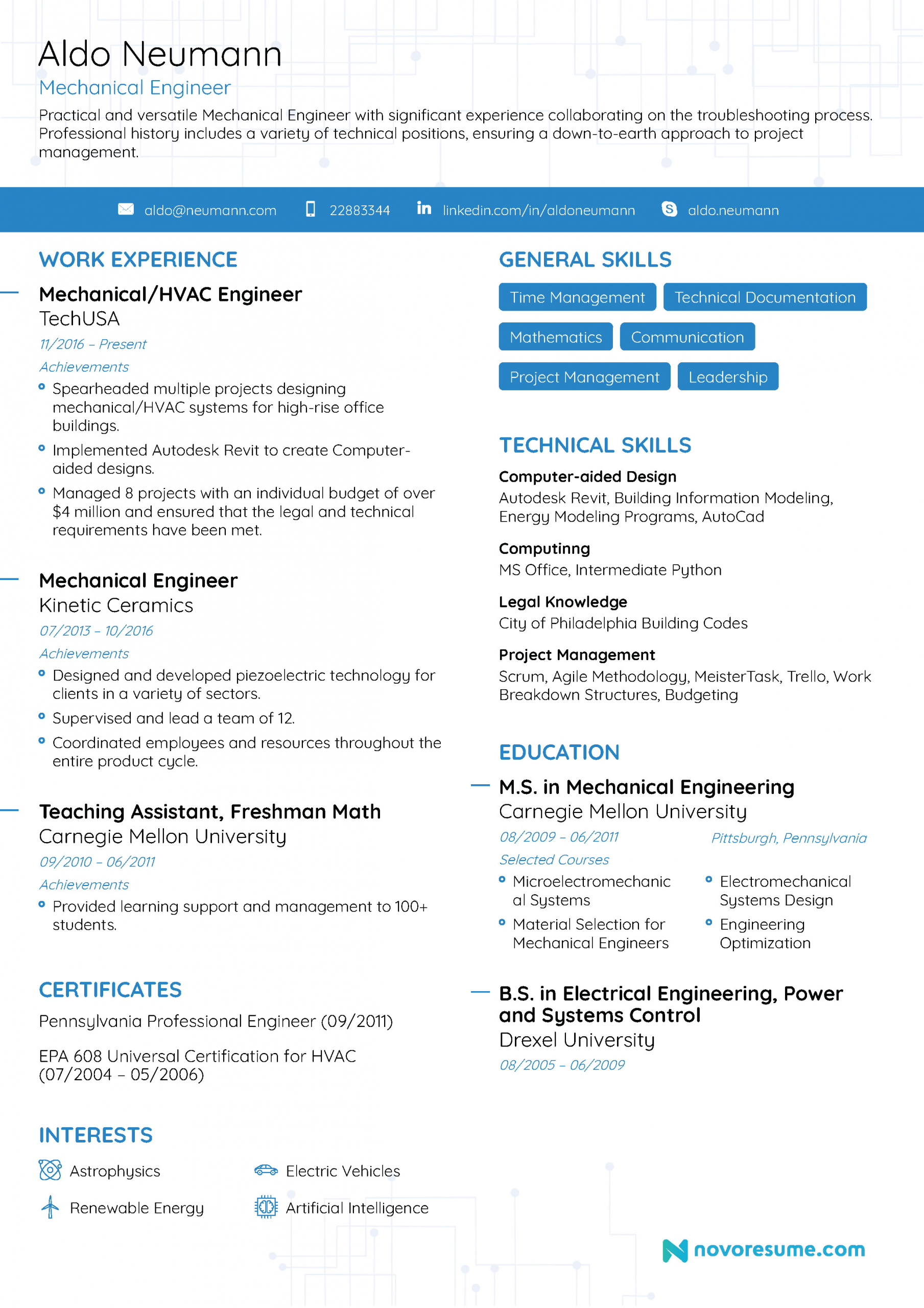 resume format for freshers puter engineers