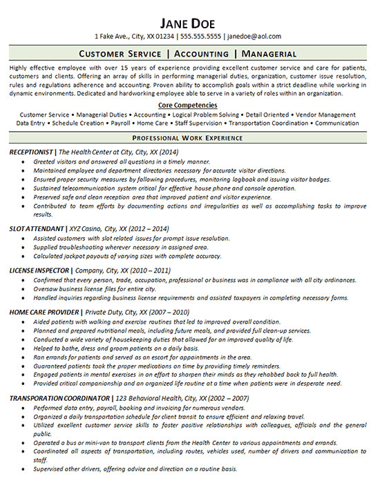 employment gap resume example