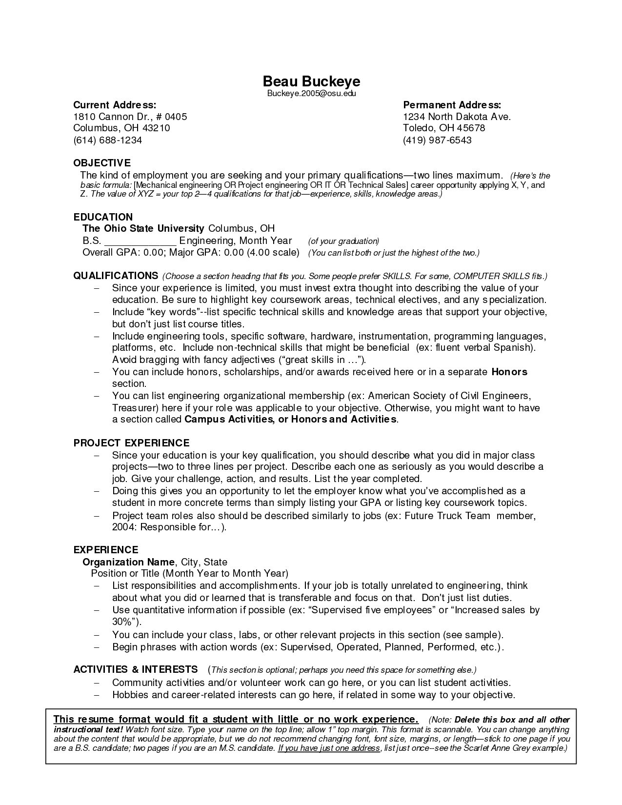 professional summary for resume no work experience