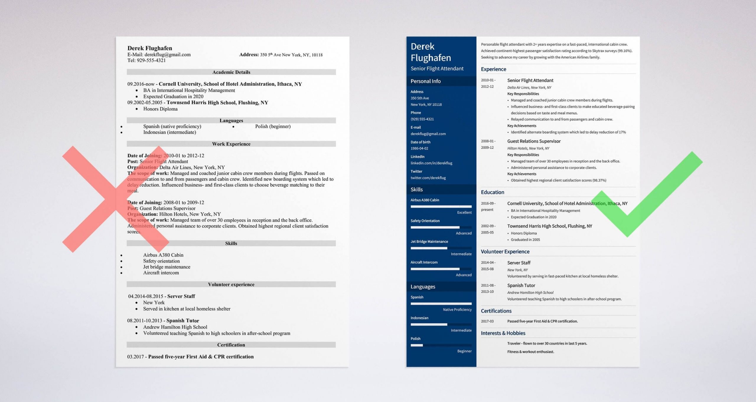 flight attendant resume example