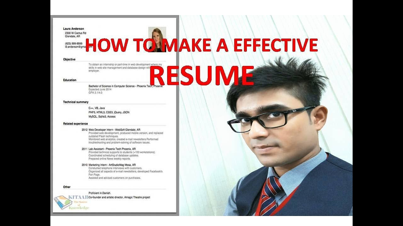 how to make a professional resume or cv