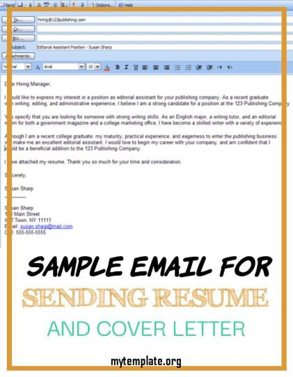 sample email for sending resume and cover letter of 6 easy steps for emailing a resume and cover letter