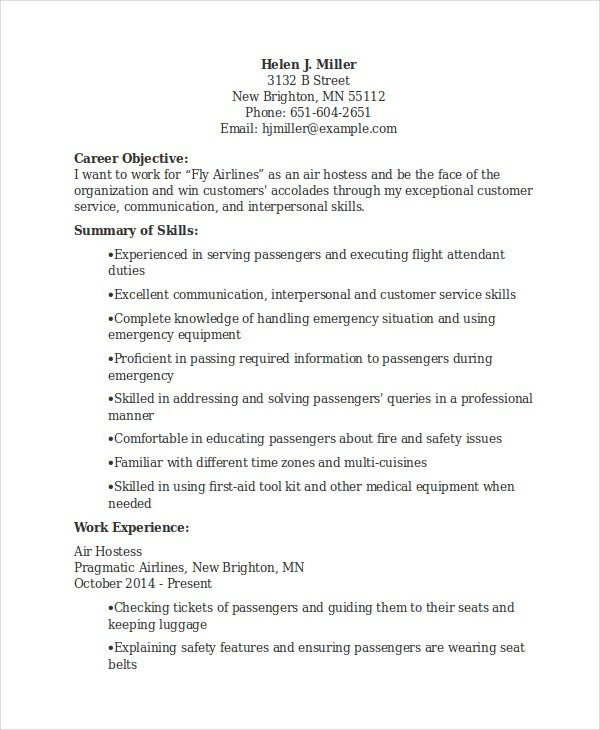 hostess resume