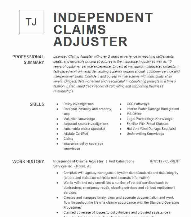 entry level insurance claims adjuster