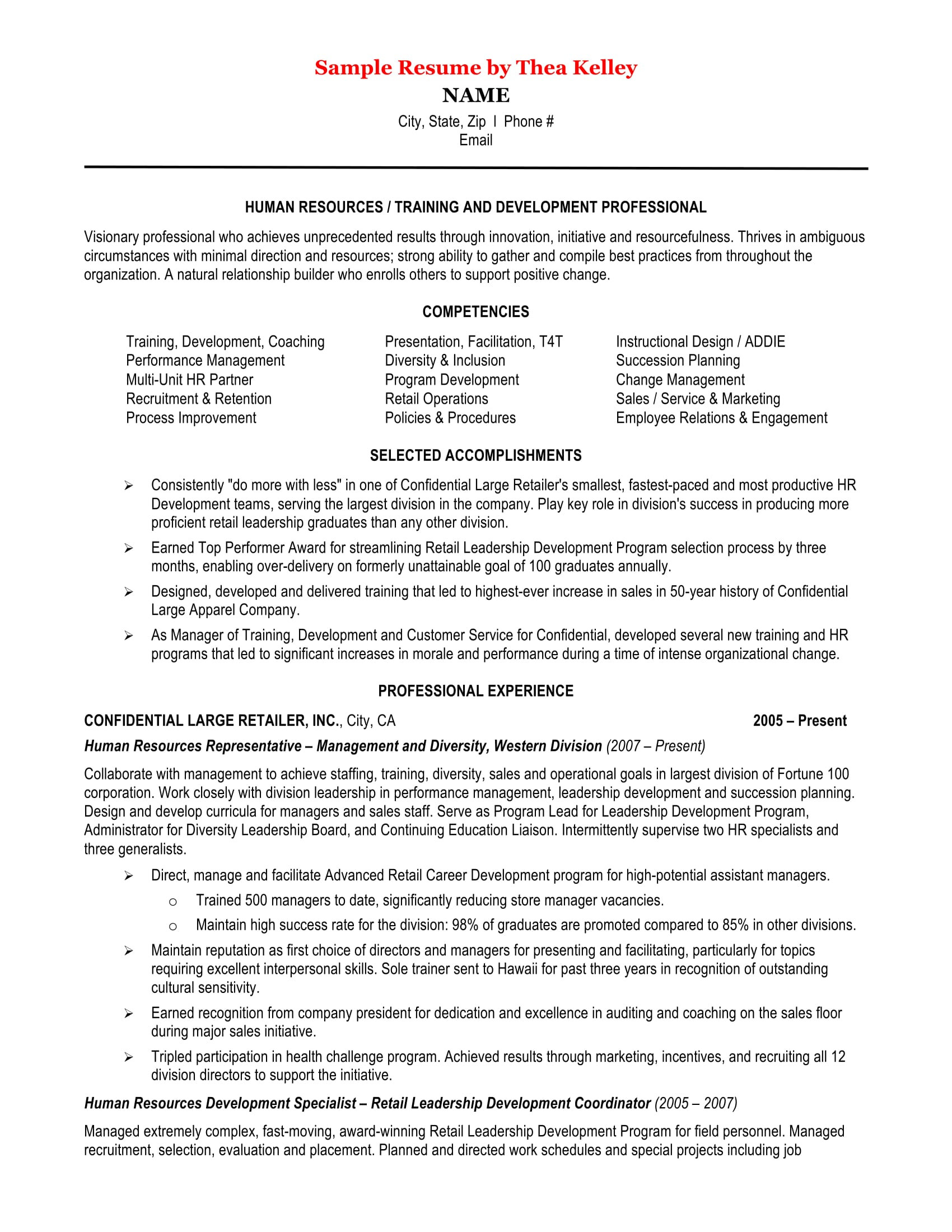 hr resume templates