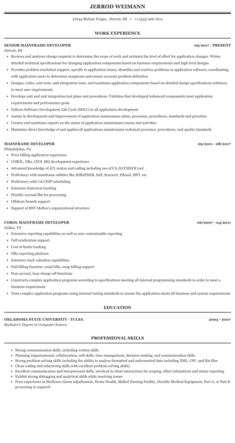 servicenow developer resume for