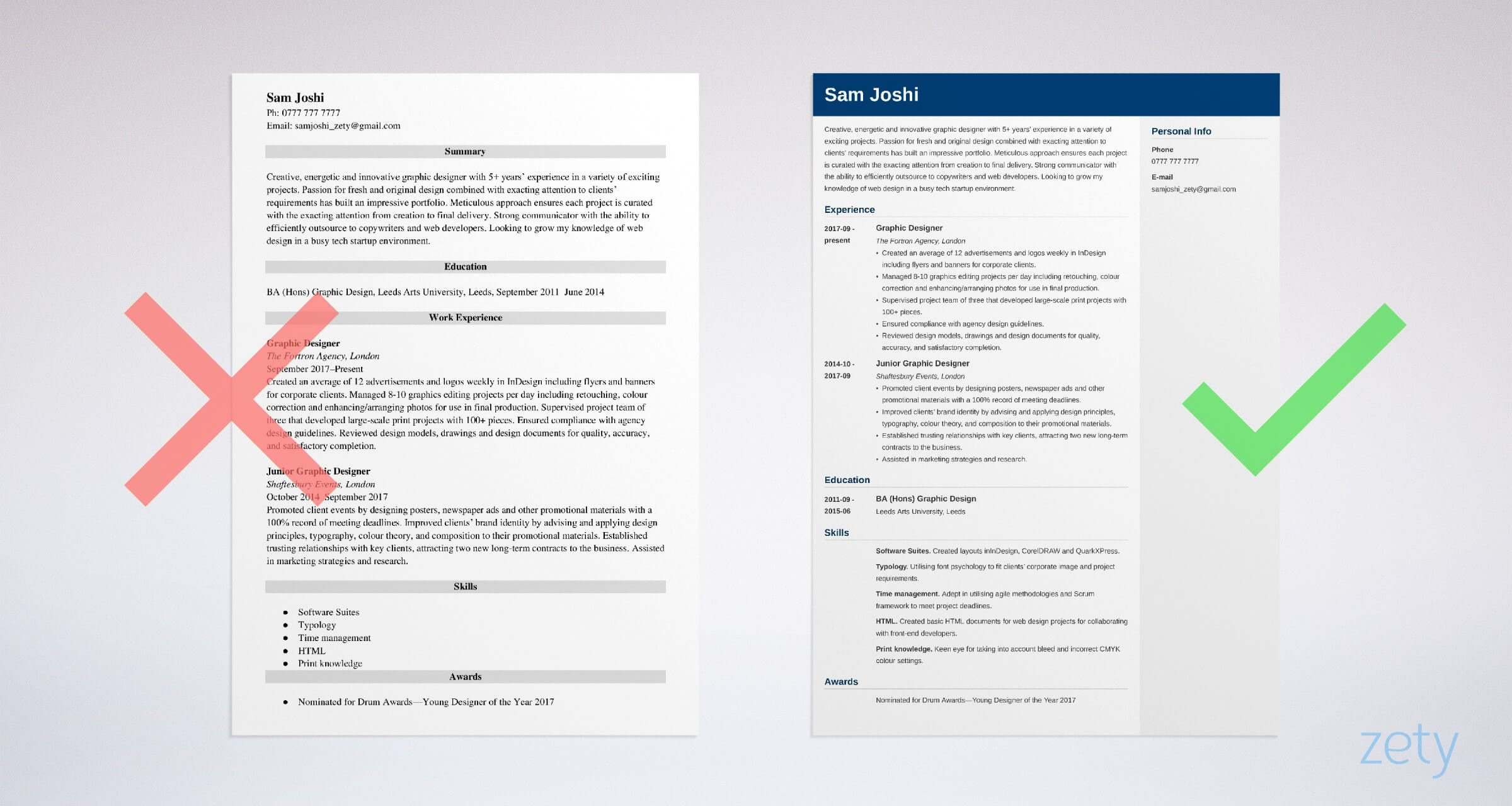 graphic designer cv example