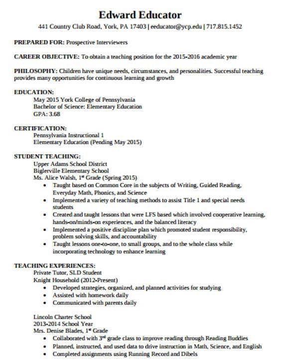 modern teacher resume